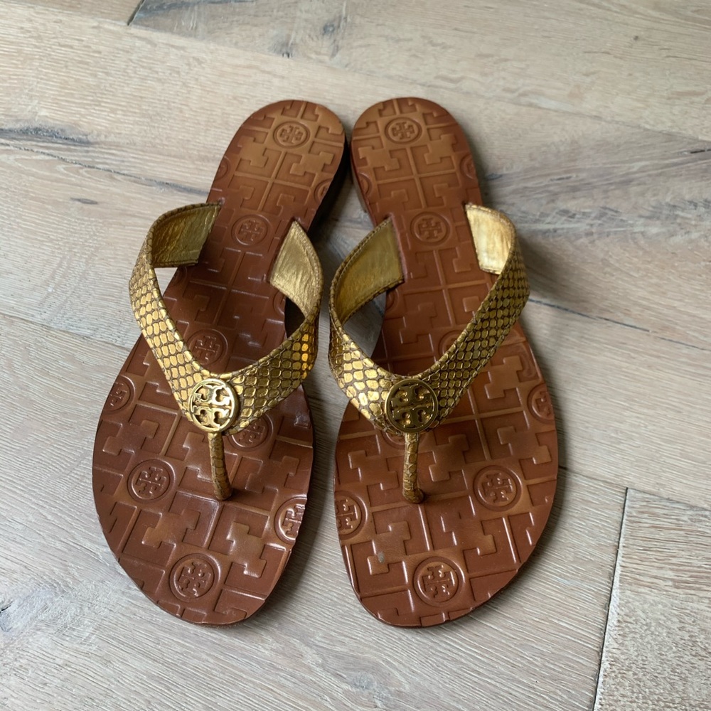 Gold Tory Burch Thora Sandals